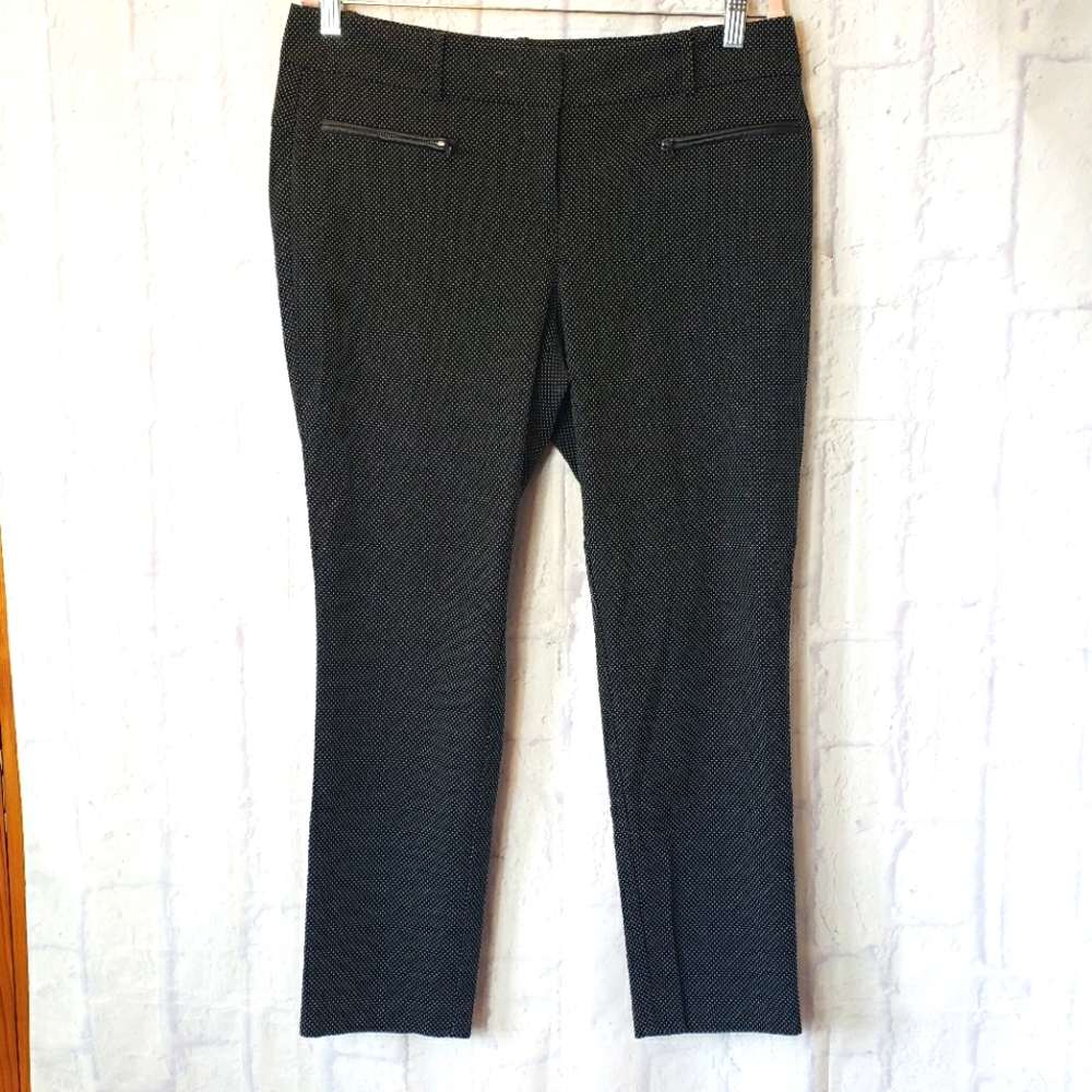 ANN TAYLOR Factory SIGNATURE Ankle Pants Pinpoint Dots 10